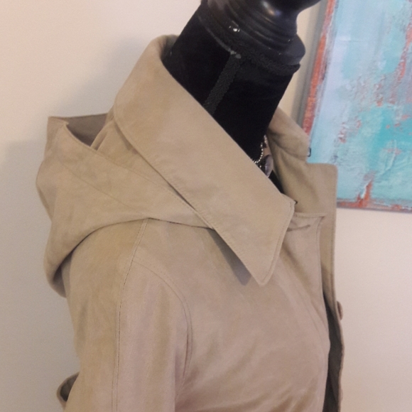 London Fog/Olive Brown/ Hooded/ Trench Coat - Picture 7 of 8